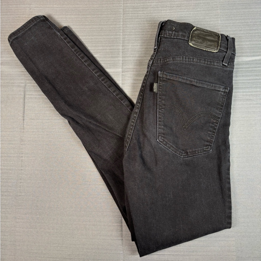 Levi’s Mile High Super Skinny Jeans Black Distressed W27 L30